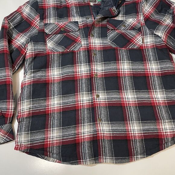 Legendary Outfitters Men’s Shirt Jacket Hood Snap Button Black Red XL New - Picture 2 of 8